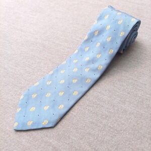 Vtg Brooks Brothers Mens Silk Tie Paisley Blue Classic Preppy Standard Length